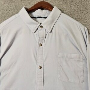 Poncho Western Button Down Fishing Shirt 3XL Blue White Checkered Long Sleeve